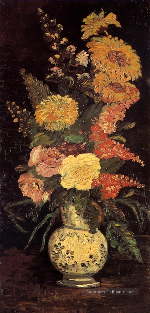 Vase avec Asters Salvia et autres fleurs Vincent van Gogh Peintures à l'huile